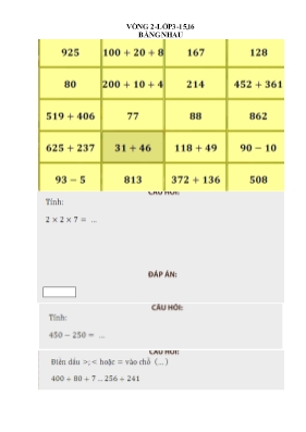 Đề thi violympic môn Toán Lớp 3 - Vòng 2 - Năm học 2015-2016